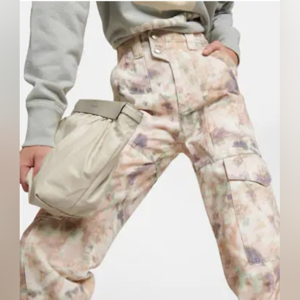 Marant etoile vayaneo print denim cargos.